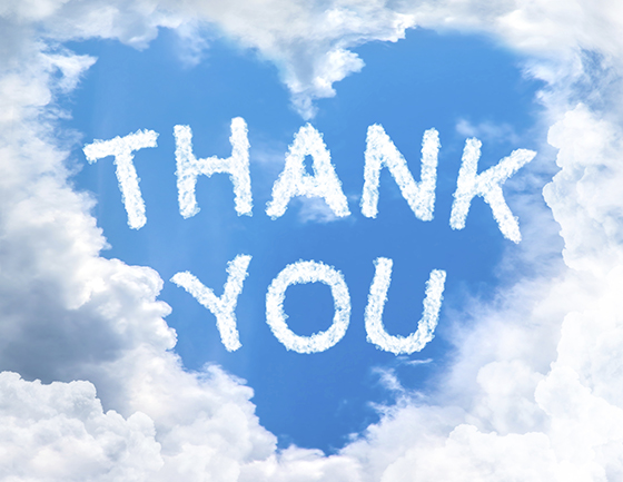sky cloud thank you concept word inside heart shape